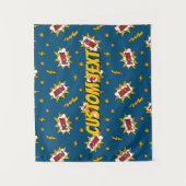 Pow Comic Sound Effect Pattern Wandkleed (Voorkant)