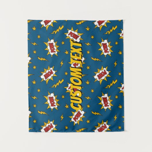 Pow Comic Sound Effect Pattern Wandkleed (Voorkant)