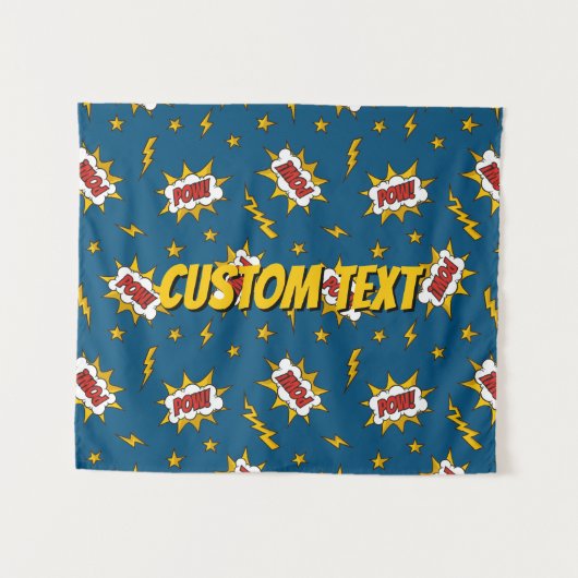 Pow Comic Sound Effect Pattern Wandkleed (Voorkant (horizontaal))