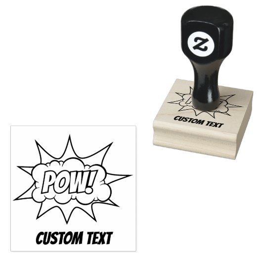 Pow Comic Sound-effect Rubberstempel (Gestempeld)