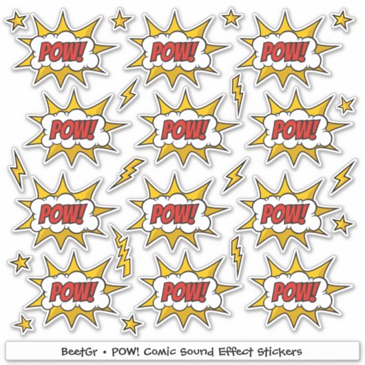 Pow Comic Sound-effect Sticker (Voorkant)