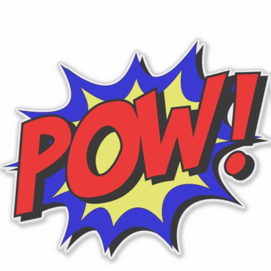 POW! Comic Text Effect Sticker - Retro Fun (Voorkant)