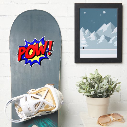 POW! Comic Text Effect Sticker - Retro Fun (Snowboard)