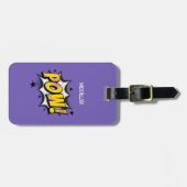 Pow fun pop art stripstijl typografie callout bagagelabel (Voorkant horizontaal)