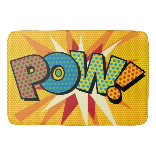 POW Fun Retro Comic Book Pop Art Badmat (Voorkant)