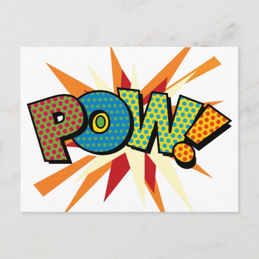 POW Fun Retro Comic Book Pop Art Briefkaart (Voorkant)