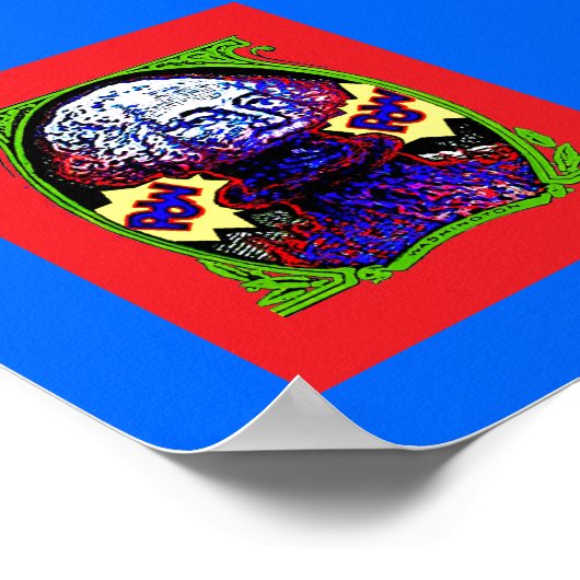 POW ! ! L'argent explose POSTER noir rouge bleu ch (Coin)