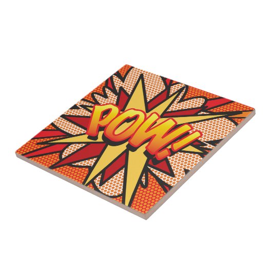 POW Leuk Retro Stripboek Pop Art Tegeltje (Zijkant)