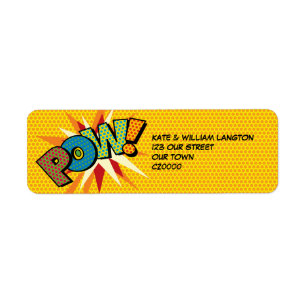 POW Leuke Retro Stripboek Pop Art Etiket