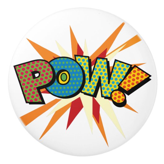 POW Leuke Retro Stripboek Pop Art Keramische Knop (Voorkant)