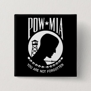 POW MIA Amerikaanse militaire helden krijgsgevange Vierkante Button 5,1 Cm