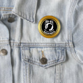 POW MIA - GOLD LIJST RONDE BUTTON 5,7 CM (In situ)