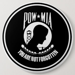 POW MIA MILITARY HEROES GEAR RONDE BUTTON 6,0 CM