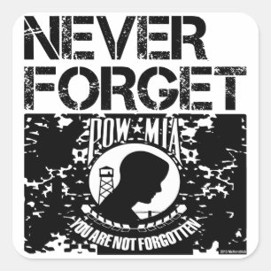 POW MIA nooit vergeten Vierkante Sticker