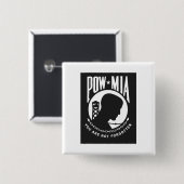 POW MIA Pin Back-Button Vierkante Button 5,1 Cm (Voorkant /achterkant)