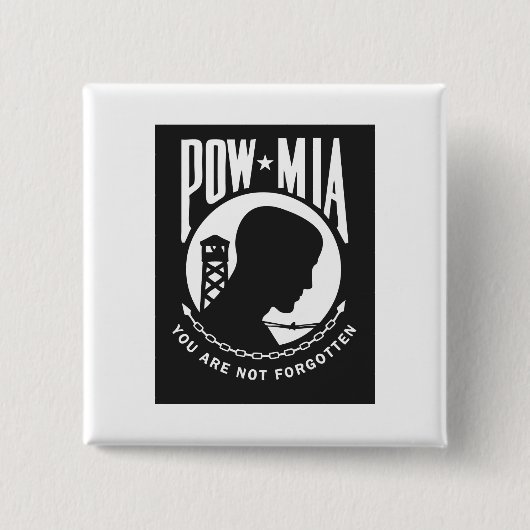 POW MIA Pin Back-Button Vierkante Button 5,1 Cm (Voorkant)
