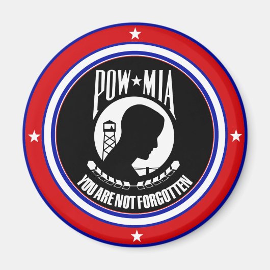 POW MIA - ROOD WIT EN BLAUW MAGNEET (Voorkant)