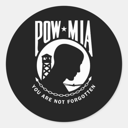 POW MIA-Stickers Ronde Sticker (Voorkant)