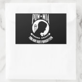 POW MIA-vlag Rechthoekige Sticker (Tas)