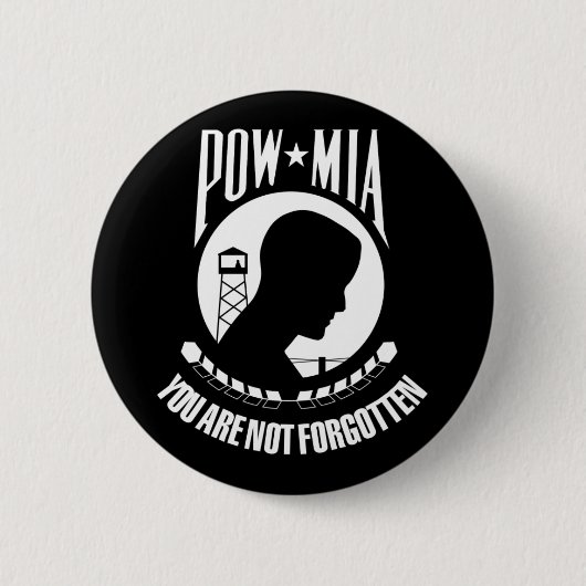 POW MIA-vlag Ronde Button 5,7 Cm (Voorkant)
