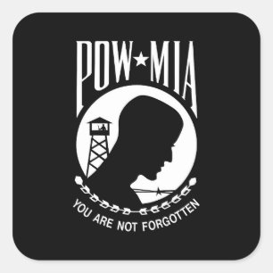 POW MIA-vlag: Vermiste soldaten van de Vietnamoorl Vierkante Sticker
