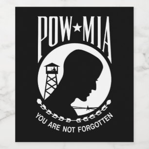 POW MIA-vlag: Vermiste soldaten van de Vietnamoorl Wijn Etiket