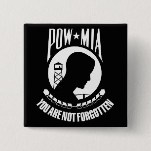 POW-MIA-vlag Vierkante Button 5,1 Cm