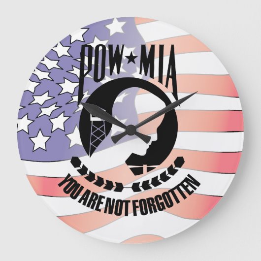 POW - MIA-wandklok Grote Klok (Voorkant)