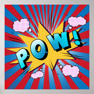 Pow Pop Art Comics Typography Poster
