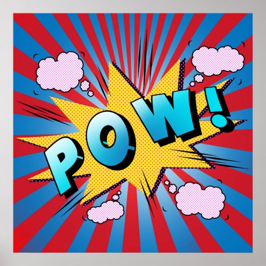 Pow Pop Art Comics Typography Poster (Voorkant)