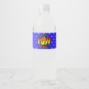 Pow Pop Art Superpower Water Fleslabel Waterfles Etiket