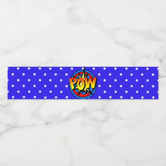 Pow Pop Art Superpower Water Fleslabel Waterfles Etiket (Enkel label)