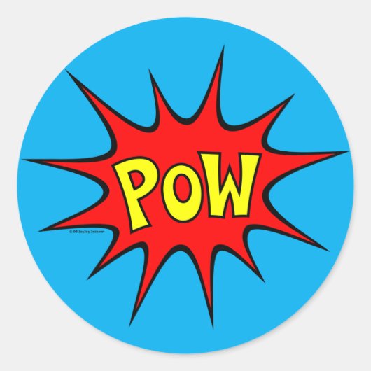 Pow! Ronde Sticker (Voorkant)