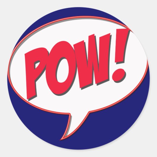 Pow! Ronde Sticker (Voorkant)