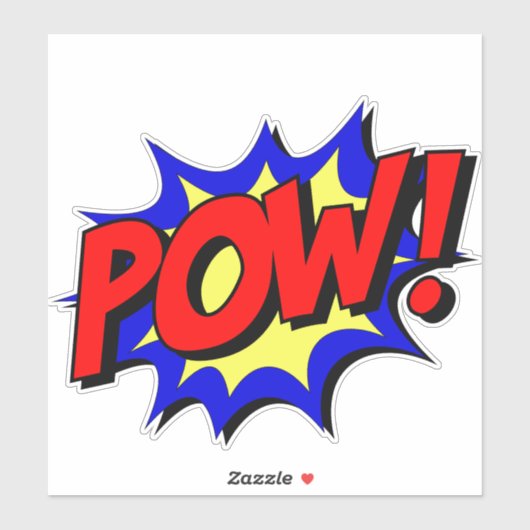 POW ! Sticker Effet Texte Comique - Retro Fun (Feuille)
