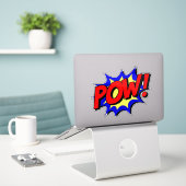 POW ! Sticker Effet Texte Comique - Retro Fun (Ordinateur portable sur le bureau)