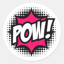 POW! Stripboekstijl Ronde Sticker