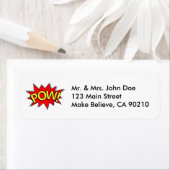 POW! - Superheld Comic Book Red/Yellow Bubble Etiket (Insitu)