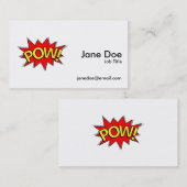 POW! - Superheld Comic Book Red/Yellow Bubble Visitekaartje (Voorkant / Achterkant)