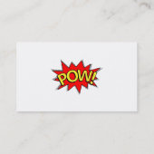POW! - Superheld Comic Book Red/Yellow Bubble Visitekaartje (Achterkant)