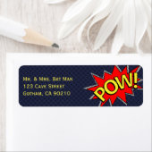 POW! - Superheld Comic Book Style Dark Grey Dotted Etiket (Insitu)