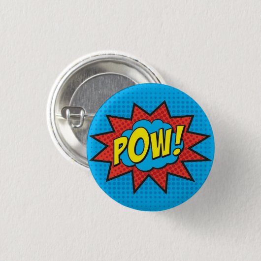 POW! Superheld Pin PC Ronde Button 3,2 Cm (Voorkant /achterkant)