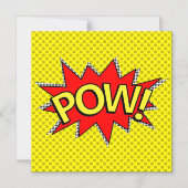 POW ! Superhero Comic Book Carte magnétique jaune (Recto)