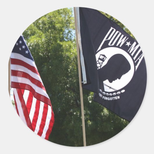 POW-vlag Ronde Sticker (Voorkant)
