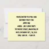 POW-WOW BIRTHDAY PARTY INVITATION ~ EZ2 CUSTOMIZE KAART (Achterkant)