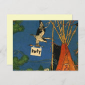 POW-WOW BIRTHDAY PARTY INVITATION ~ EZ2 CUSTOMIZE KAART (Voorkant / Achterkant)