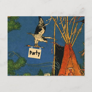 POW-WOW BIRTHDAY PARTY INVITATION ~ EZ2 CUSTOMIZE KAART