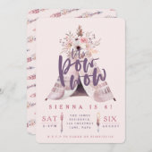 Pow wow teepee anniversaire invitation (Devant / Derrière)