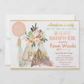 Pow Wow Tribal Teepee Tipi Baby shower Uitnodiging (Voorkant)