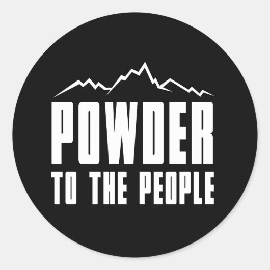 Powder aan het volk ronde sticker (Voorkant)